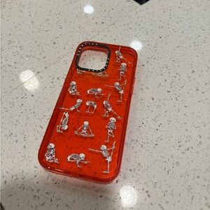 Casetify Impact Case Skeleton Yoga in Red Orange